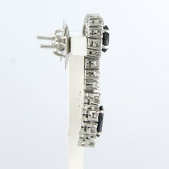 Earrings with sapphire and brilliant cut diamonds up to 1.50ct 18k gold 12.4 gr