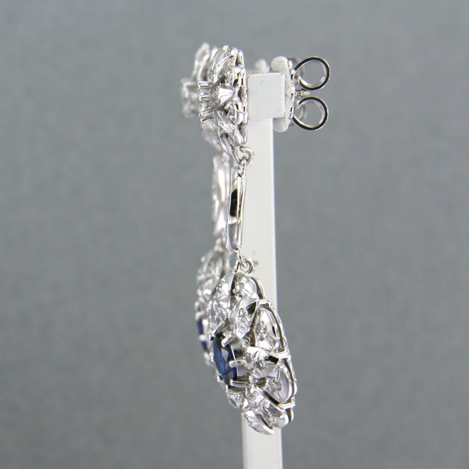 Pendientes con zafiro, brilante y diamantes talla única hasta 1,64ct Oro de 14k Corte brillante