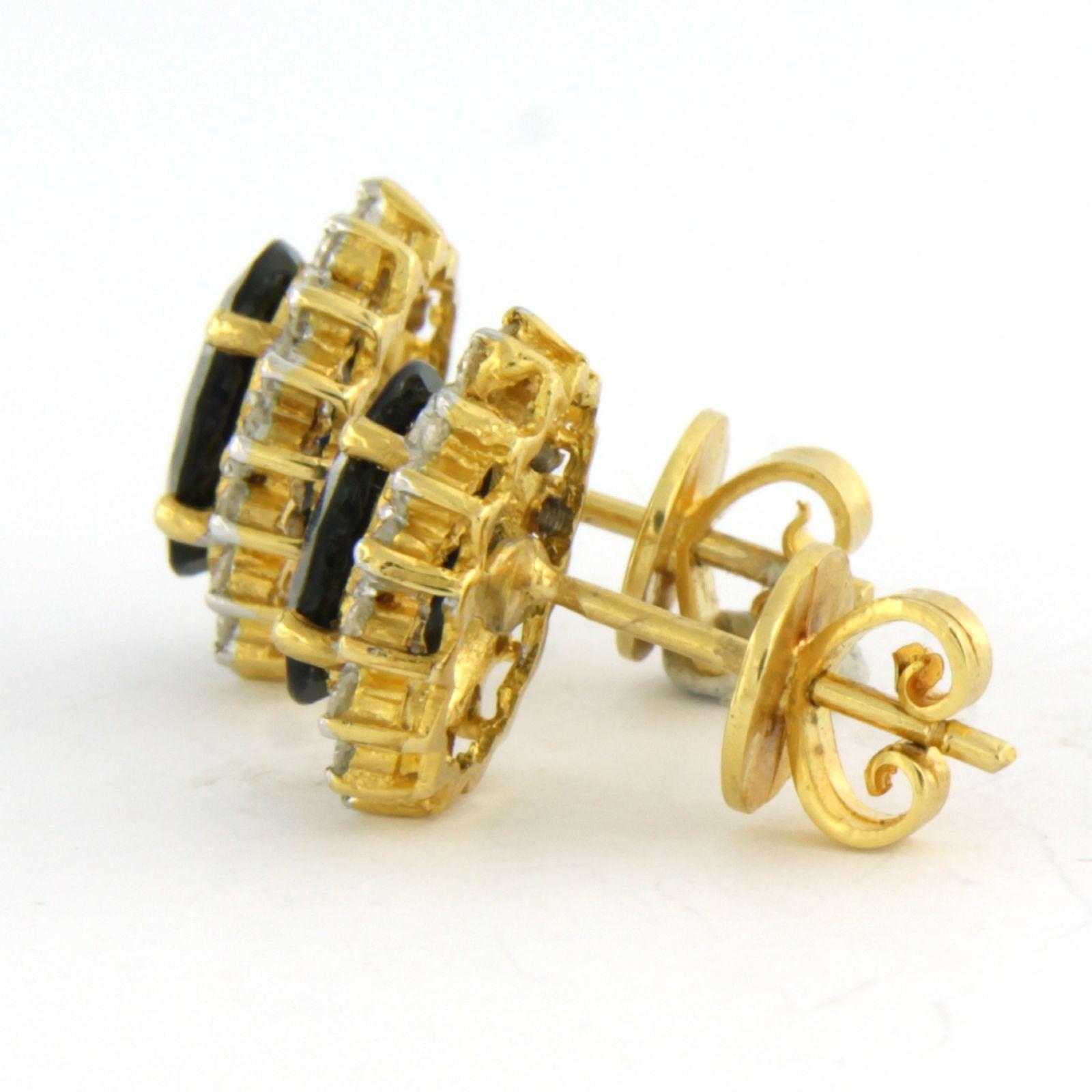 Earrings with sapphire to 3.60ct and brilliant cut diamond up to 0.50ct 18k gold en venta 1