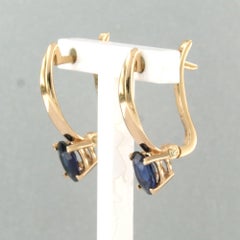 Earrings with sapphire up to 1.64ct 14k gold 4.1 grams
