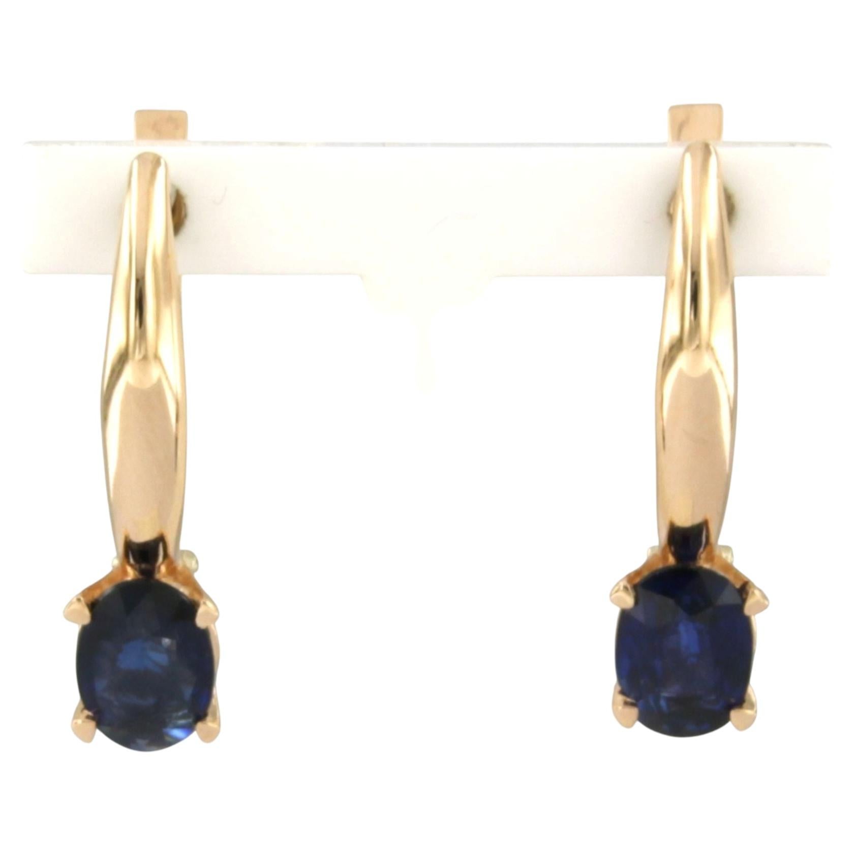 Boucles d'oreilles avec saphir jusqu'à 1,64 ct, en or 14 carats, 4,1 grammes