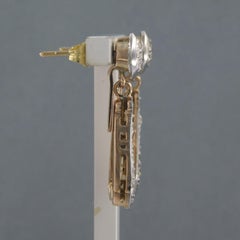 Earrings with single cut diamonds up to 0.20ct 18k gold 7.5 grams
