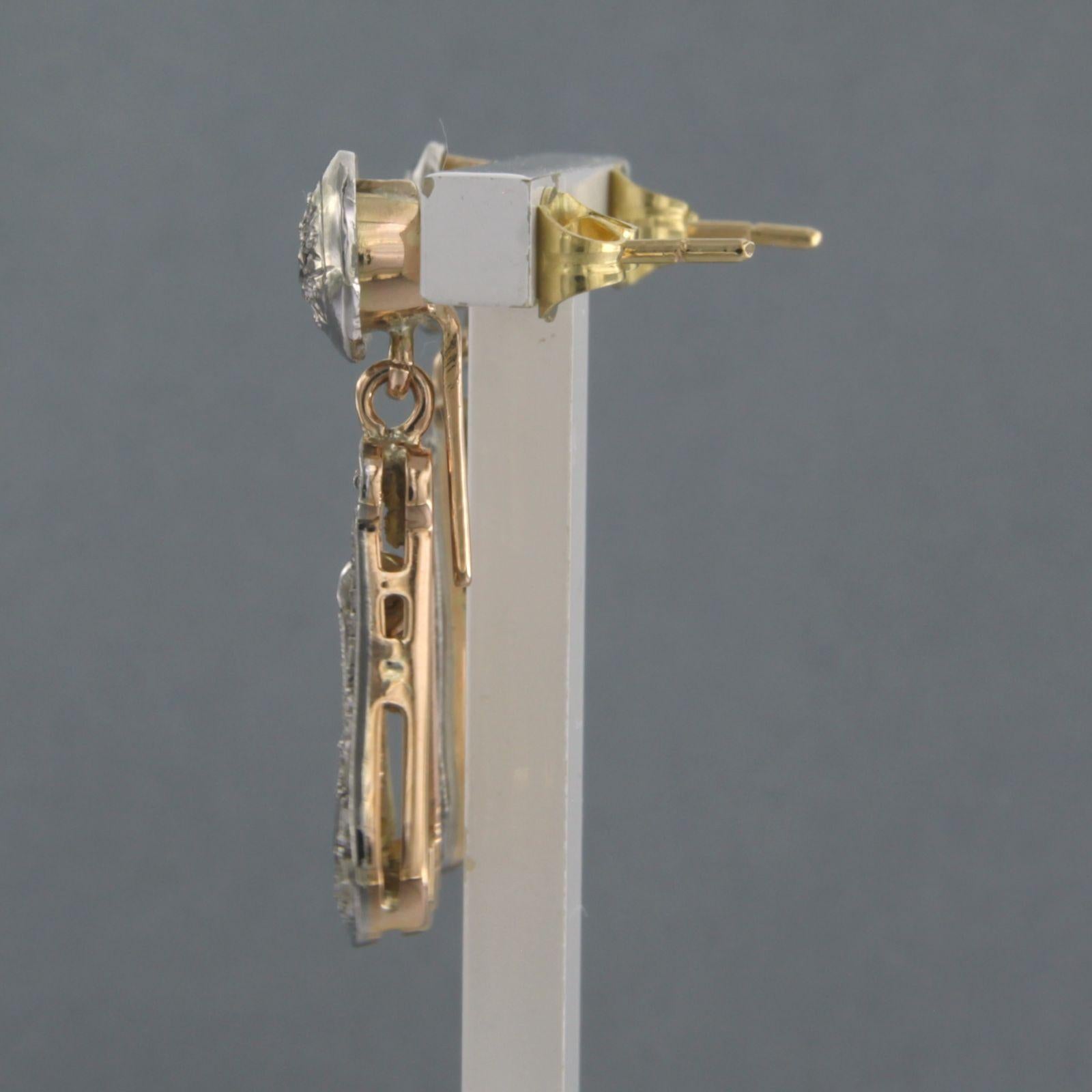 Moderne Boucles d'oreilles avec diamants taille unique jusqu'à 0,40ct Or 18k 7,5 grammes en vente