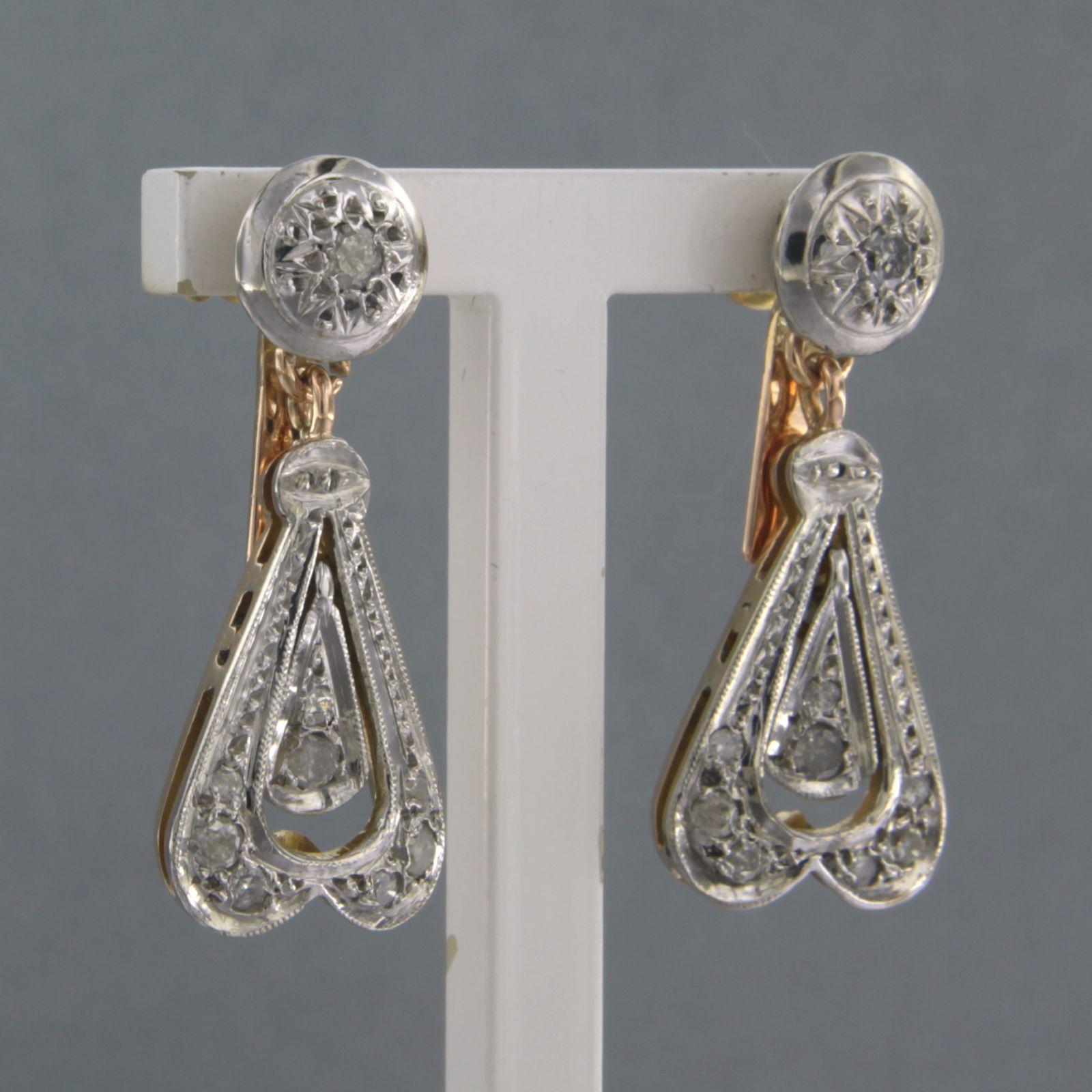 Boucles d'oreilles avec diamants taille unique jusqu'à 0,40ct Or 18k 7,5 grammes Excellent état - En vente à The Hague, ZH