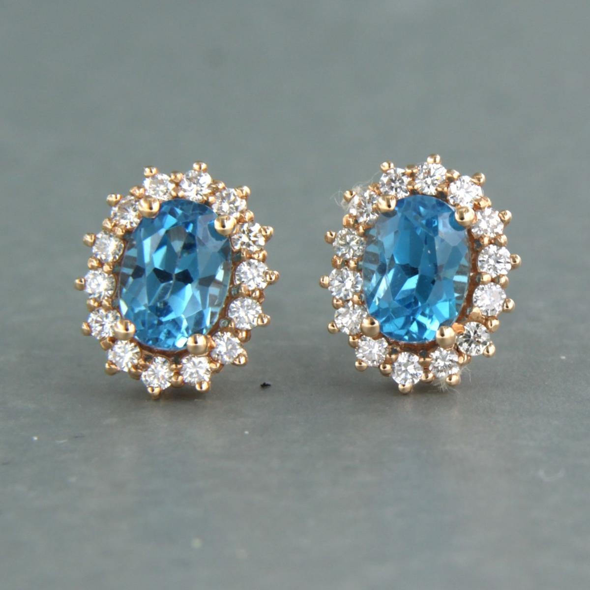 Ohrringe mit Topas und Diamanten im Brillantschliff bis zu 0,52 Karat 18 Karat Roségold im Angebot 2