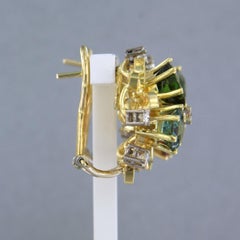 Earrings with topaz, tourmaline and brilliant cut diamonds up to 0.80ct 14k gold