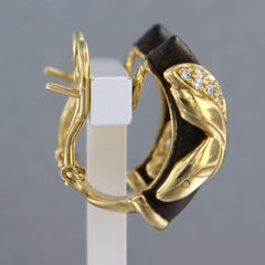 Orecchini con albero in resina e diamanti taglio brillante fino a 0,32ct in oro 18k
