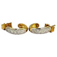 Earrings yellow gold 18 carat natural diamonds 0.20 carat single cut