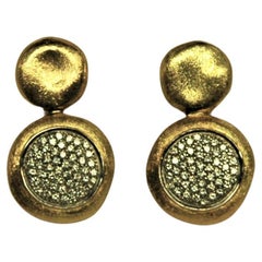 Earrings Yellow Gold 18 Kt. and Diamonds 0.76 Ct