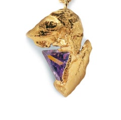 Earth 1 Hand-Sculpted Necklace in Silver Plate & Crystal by Marion Fillancq
