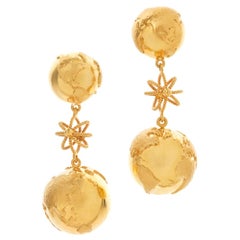 Earth 18 Karat Yellow Gold Drop Earrings