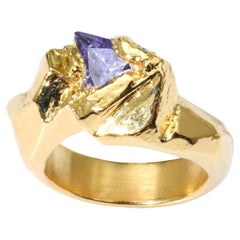 Earth 2 Hand-Sculpted Ring in 24k Gold-Plated Bronze by Marion Fillancq