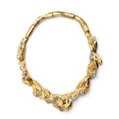 Earth 2 Necklace in 18K Gold-Plated Bronze & Crystal Stone by Marion Fillancq