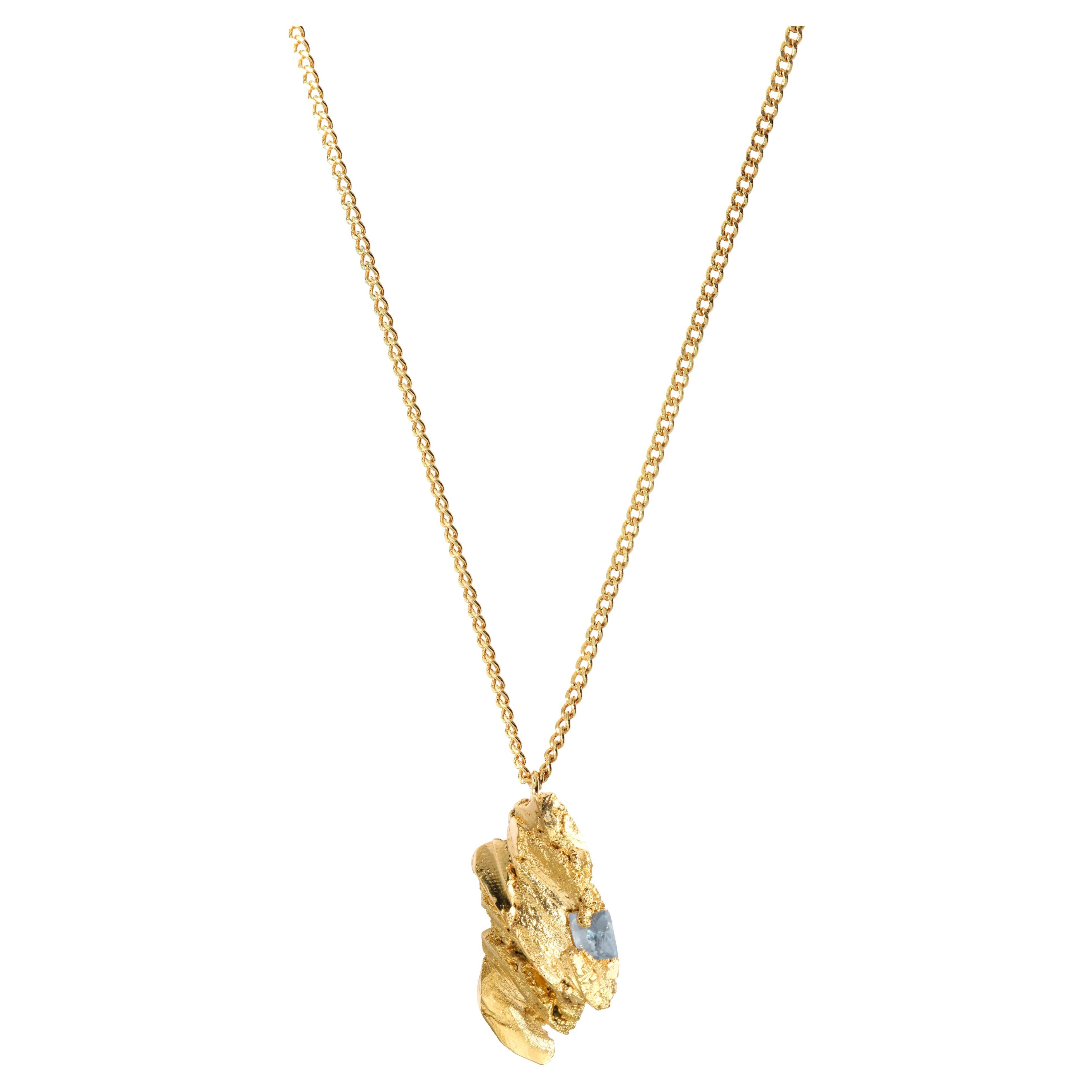 Earth 4 Hand-Sculpted Necklace in Silver Plate 
Crystal by Marion Fillancq