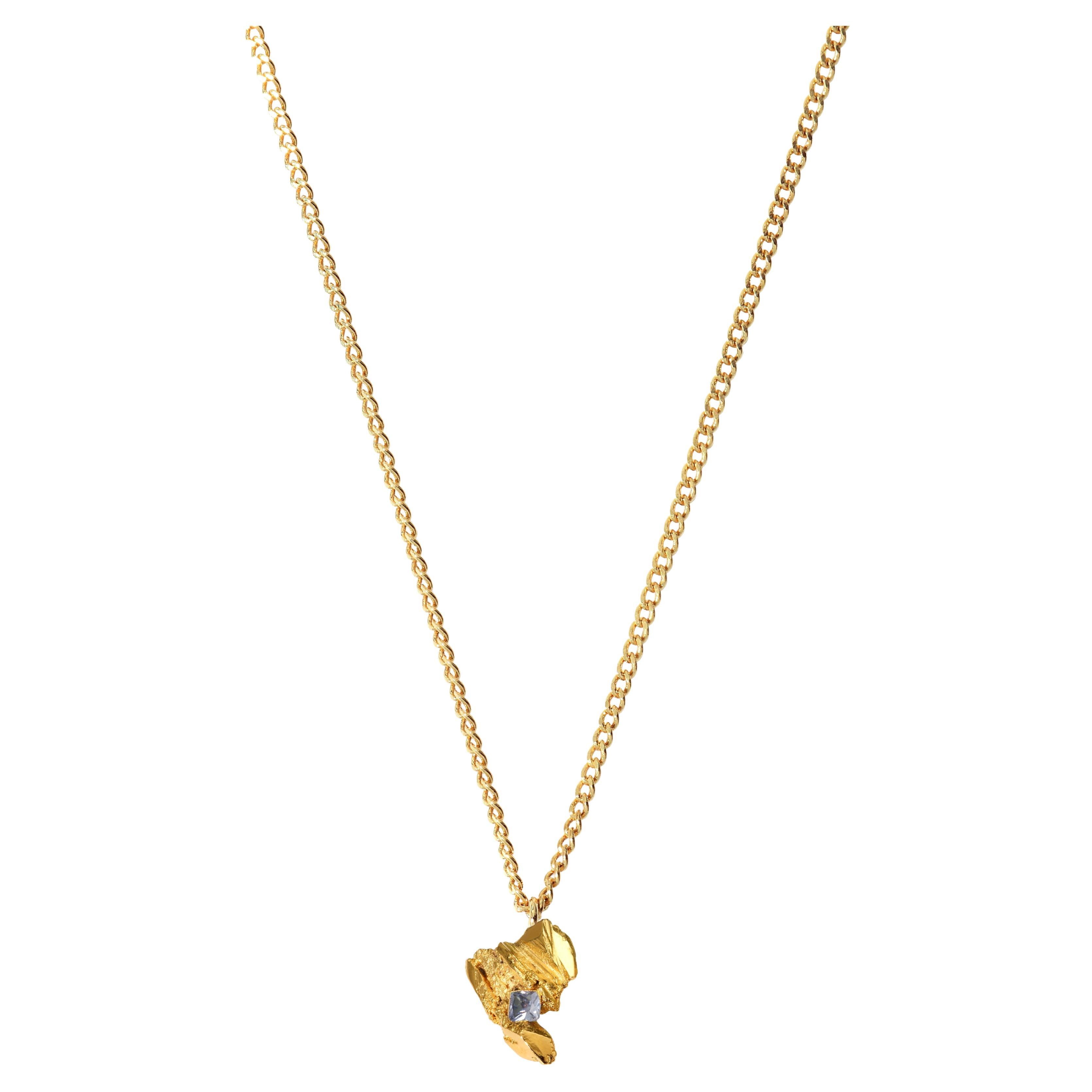 Earth 5 Hand-Sculpted Necklace in Silver Plate 
Crystal by Marion Fillancq