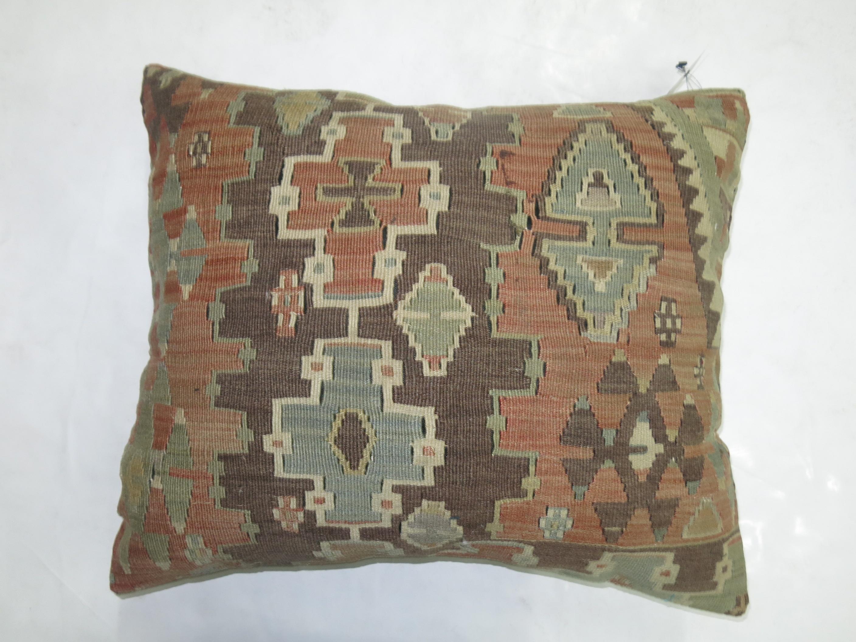 Sumak Earth Color Kilim Pillow