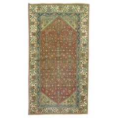 rust colored oriental rug Earth Color Rust Green Blue Herati Wool Oriental Persian Throw Rug