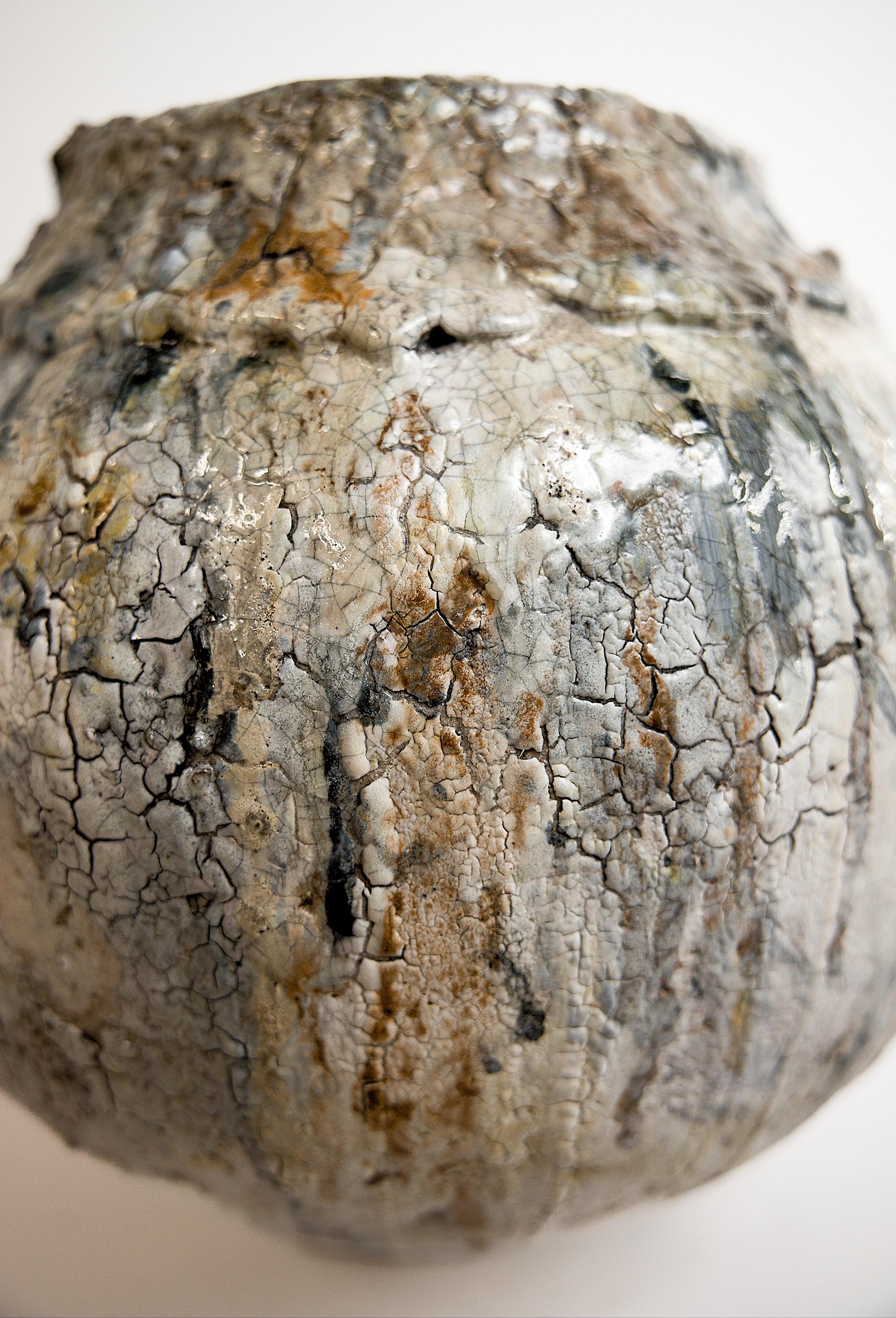 Organic Modern Earth Crackle Moon Jar 200