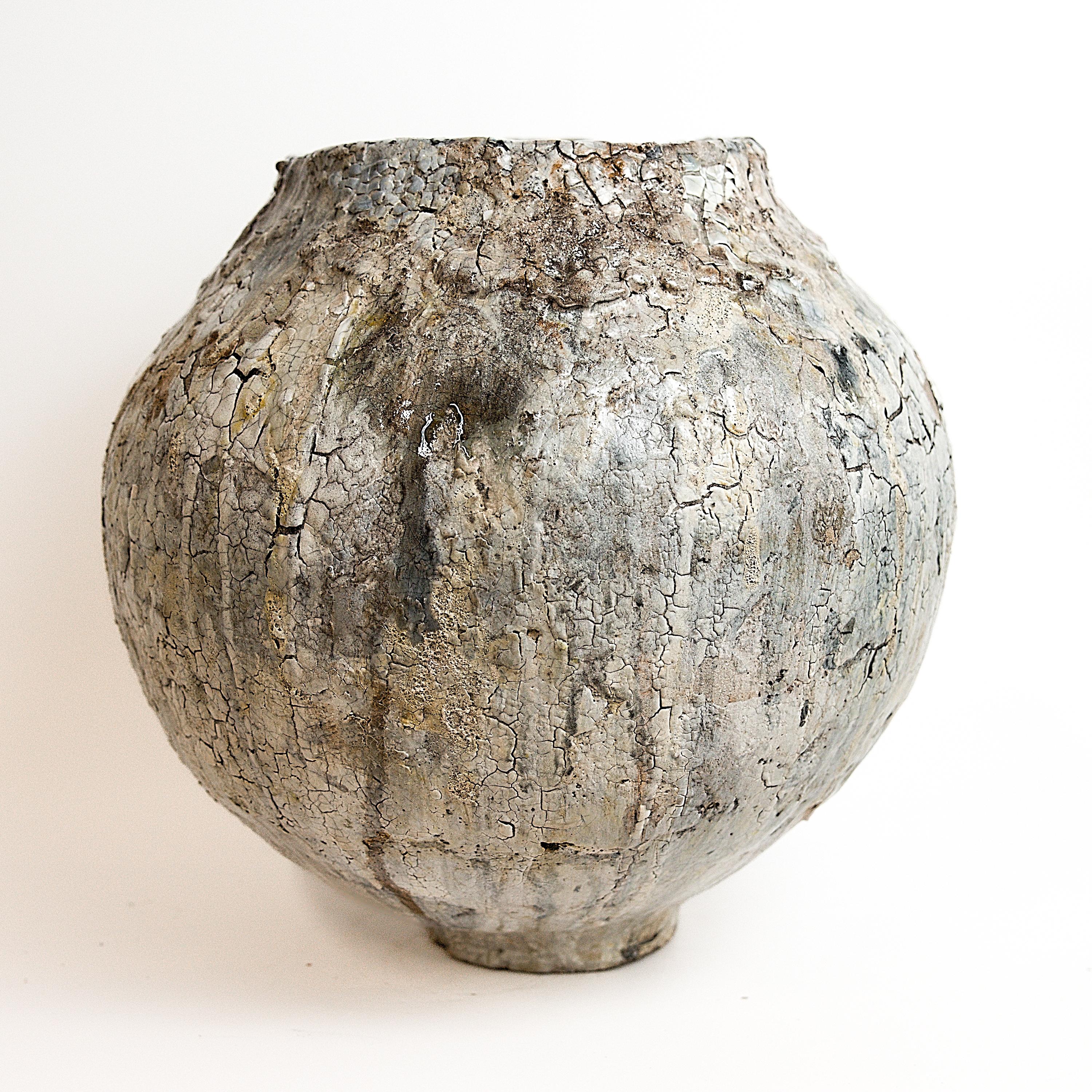 Contemporary Earth Crackle Moon Jar 200