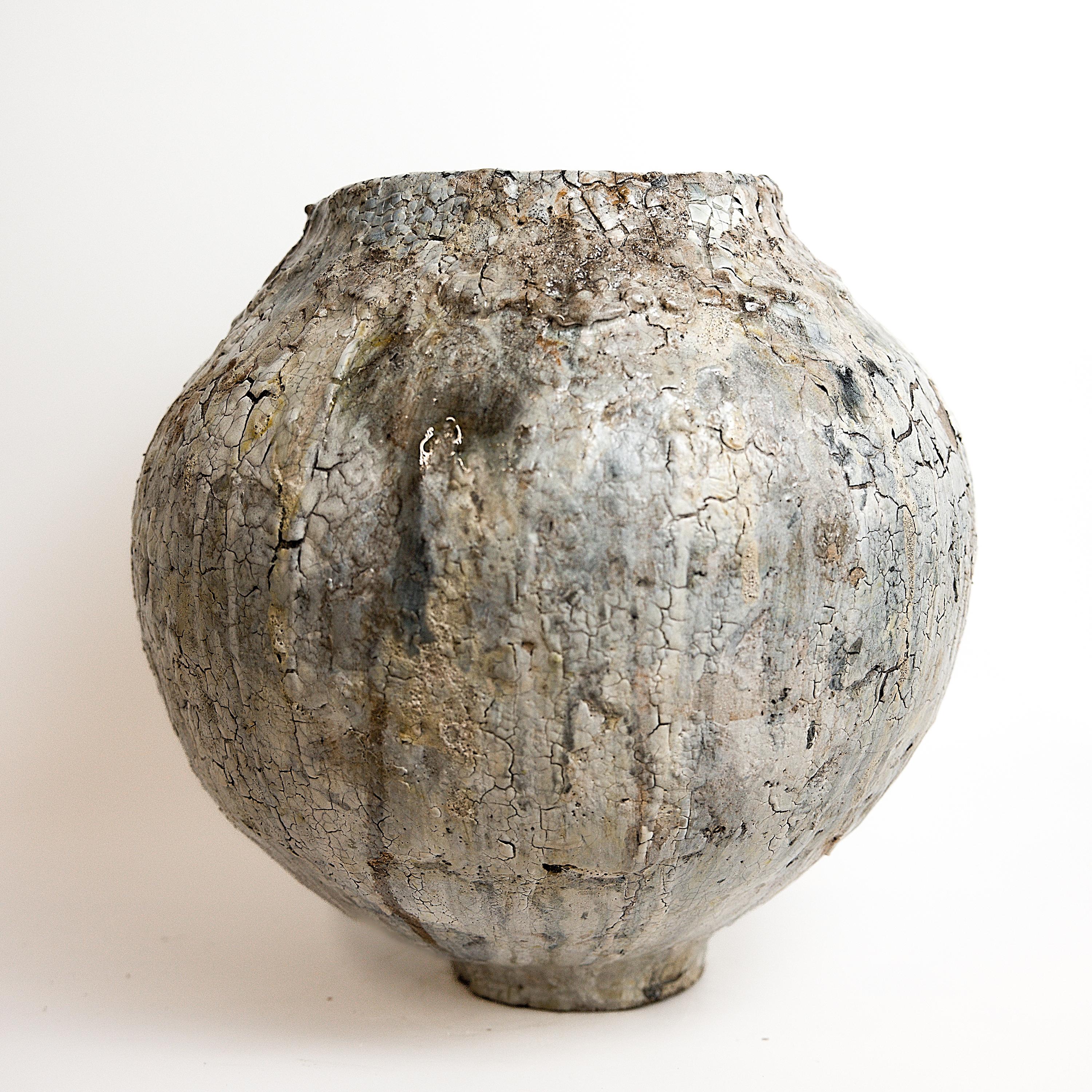 Ceramic Earth Crackle Moon Jar 200
