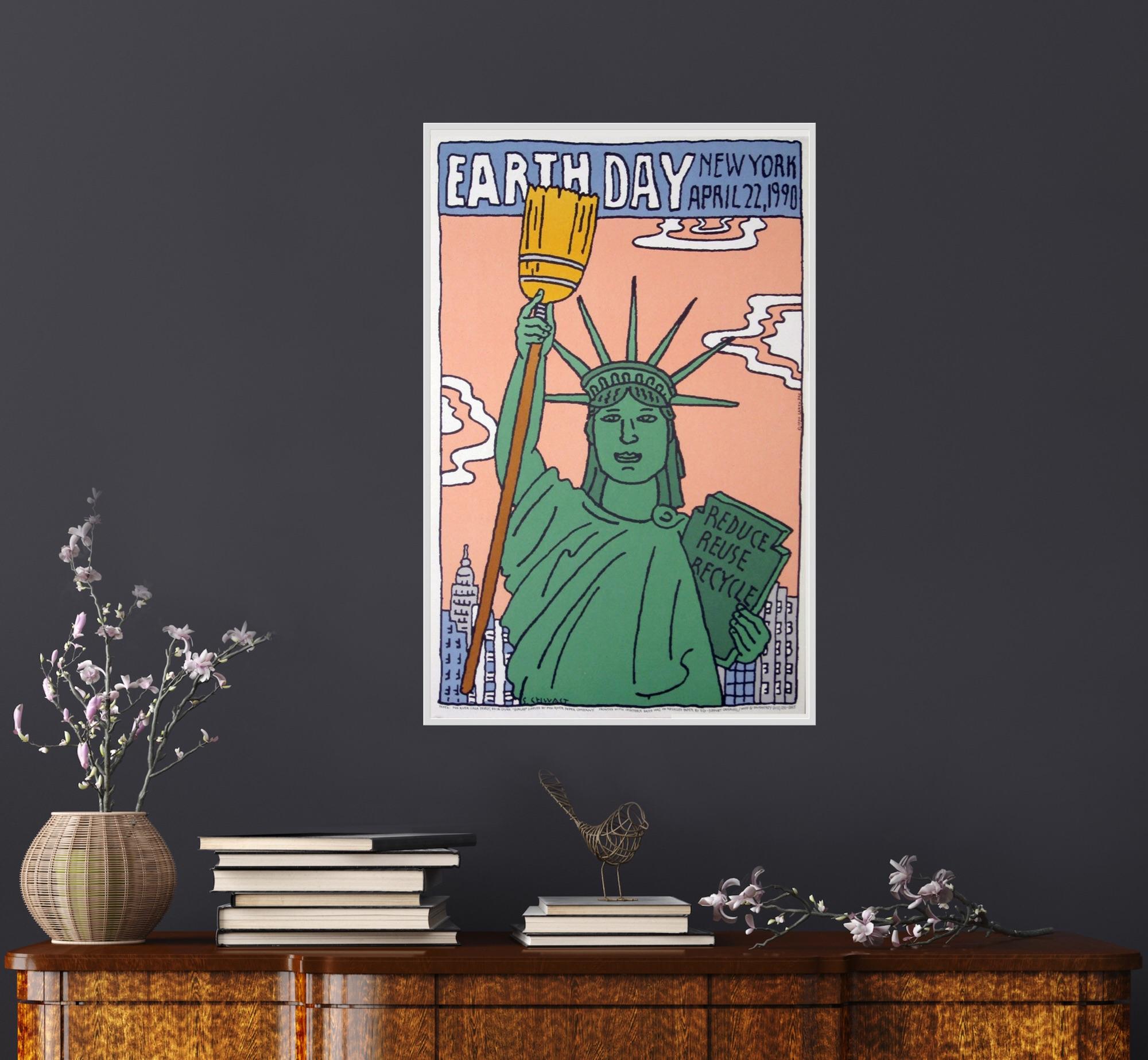 Earth Day 1990 New York City – Vintage Pop-Art-Poster von Seymour Chwast, Earth Day (amerikanisch) im Angebot