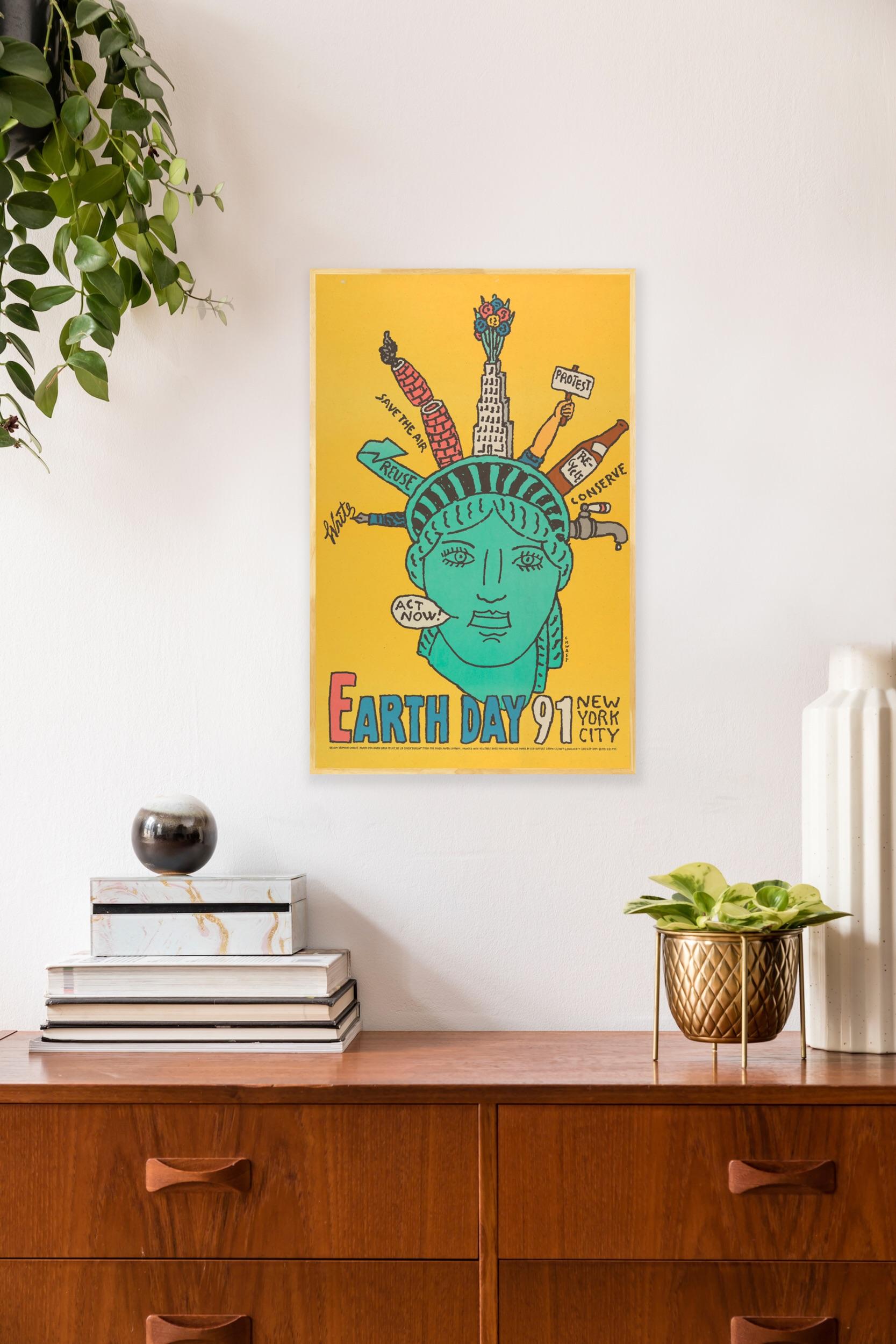 Earth Day 1991 New York City – Vintage Pop-Art-Poster von Seymour Chwast, Earth Day (amerikanisch) im Angebot