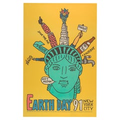 Earth Day 1991 New York City - Antique Pop Art Poster by Seymour Chwast