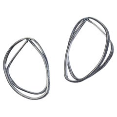 Earth Earrings  Silver 925 Black Rhodium Diamond-cut