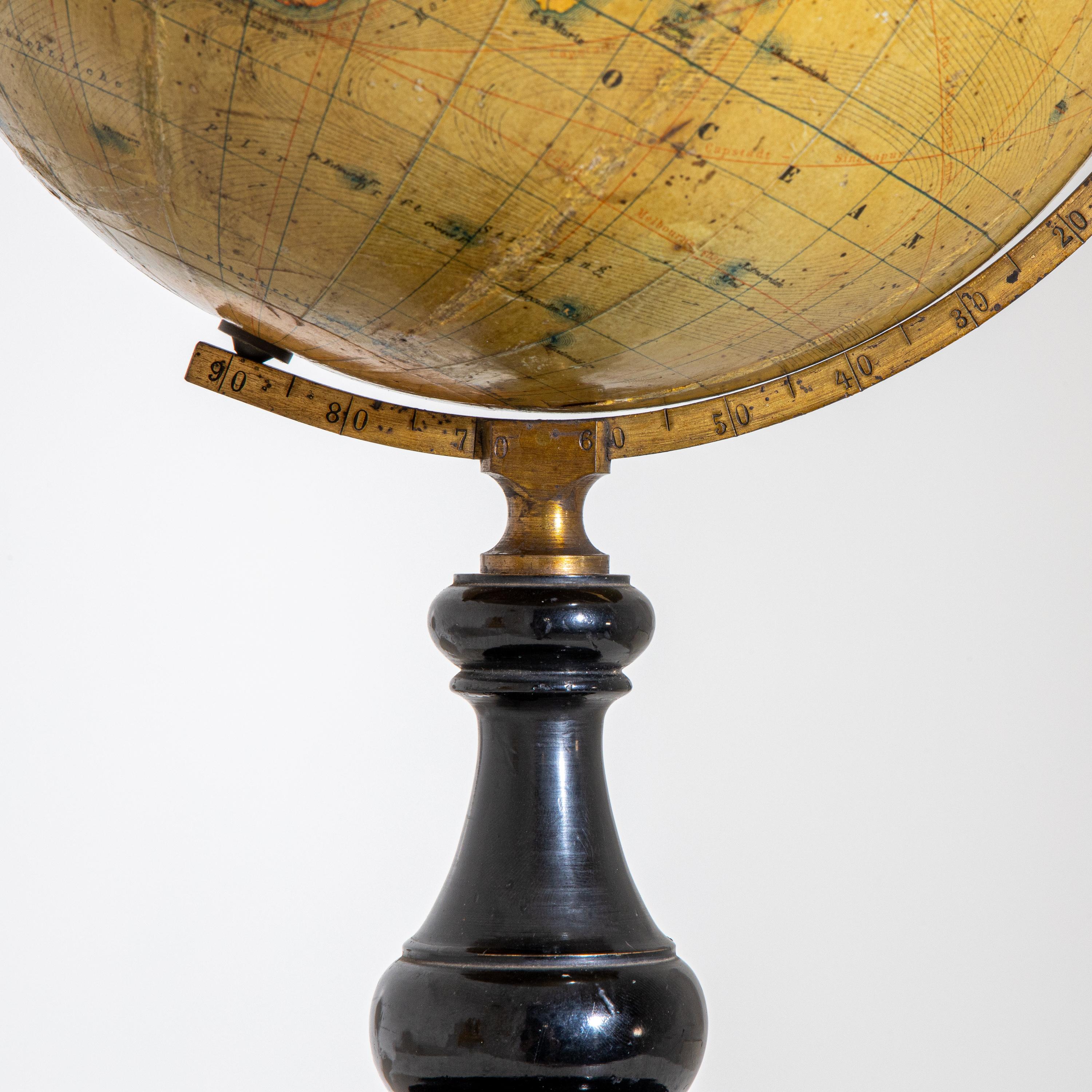 Wood Earth Globe, Kiepert, Berlin, Late 19th Century