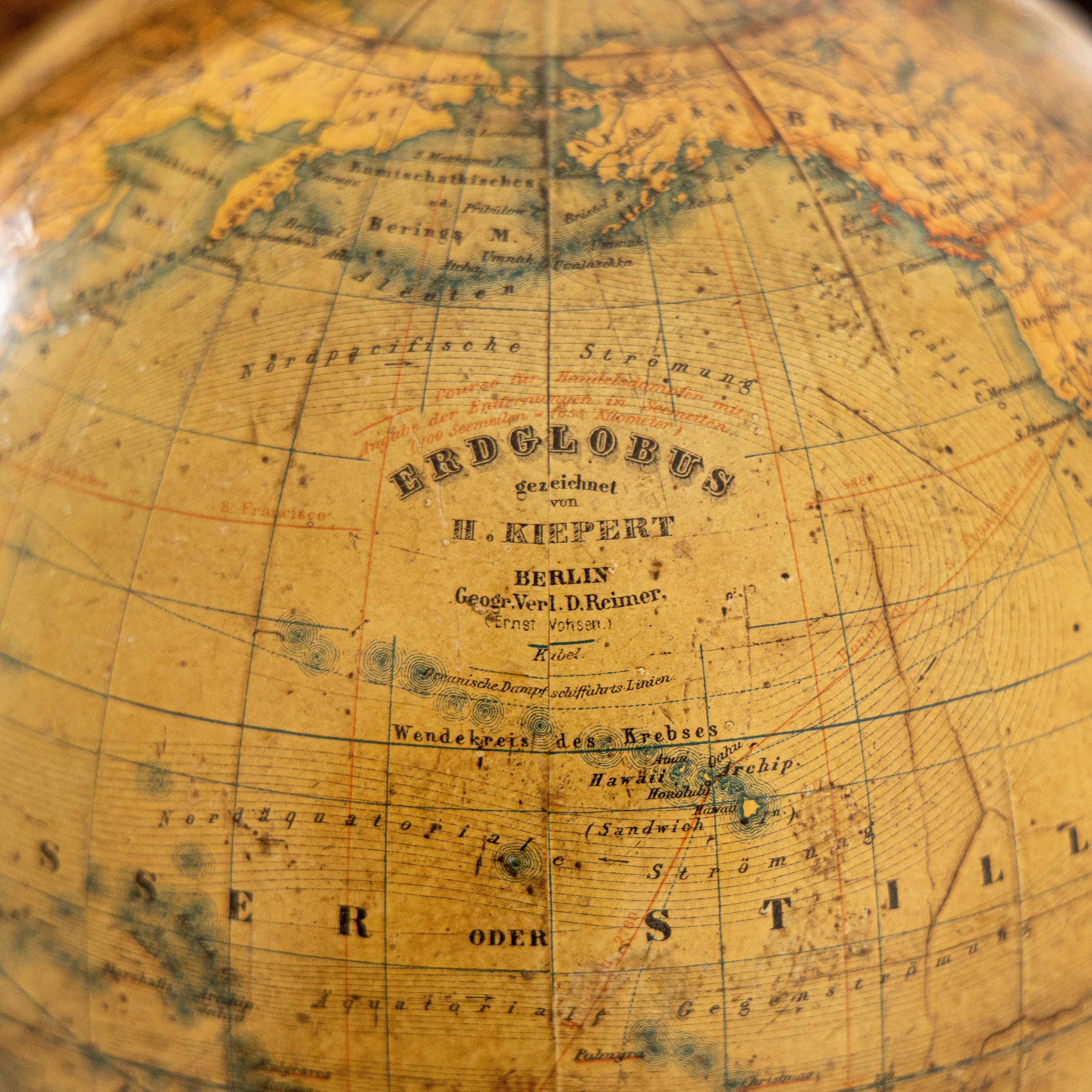 Earth Globe, Kiepert, Berlin, Late 19th Century 3