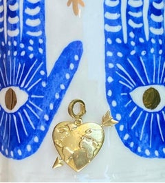 Earth Heart with Arrow 9 Karat Gold Pendant