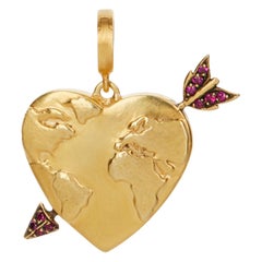 Earth Heart with Arrow 9 Karat Gold Pendant