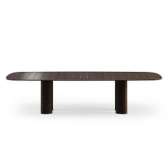 Bamboo Dining Table by Myface, Iroko Wood or Marble Top, Modern Design