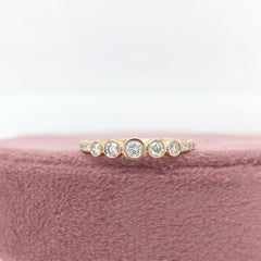 Earth Mined Diamond Band Ring in Solid 14K Yellow Gold Round 2.6mm