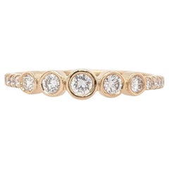 Earth Mined Diamond Band Ring in Solid 14K Yellow Gold Round 2.6mm