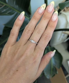 Earth Mined Diamond Ring with Diamond Accents: Solid 14K Gold – Round, 4mm