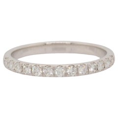 Earth Mined Diamonds Stackable Band Ring: Solid 14k White Gold