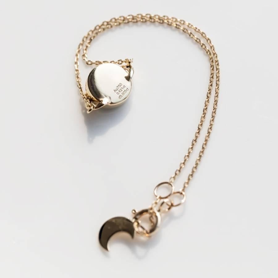 Arts and Crafts Earth Moon Design Bracciale con Opale Australiano e Diamanti in Oro 18K in vendita
