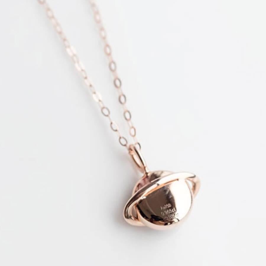 Brilliant Cut Earth Moon Design Doublet Opal & Diamond Pendant Necklace 18K Rose Gold