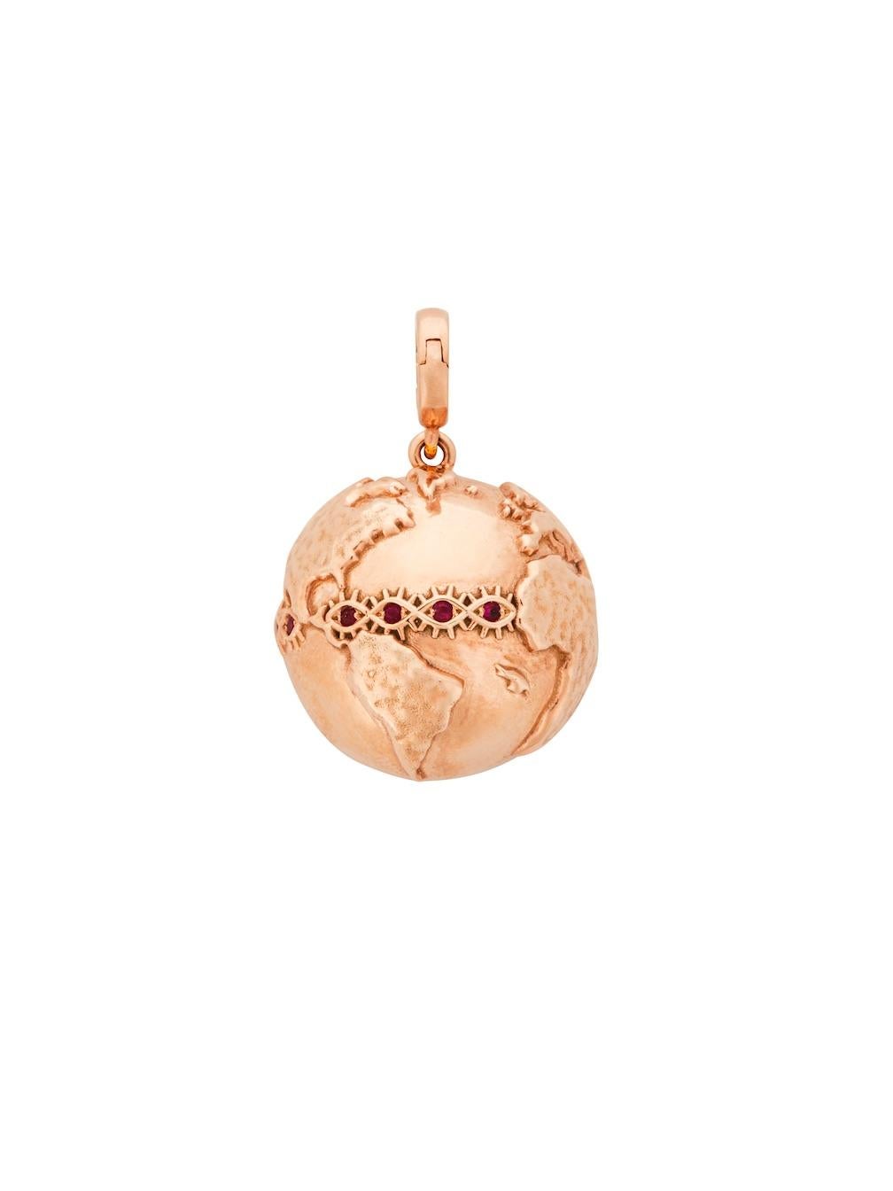 The Earth pendant is designed by Christina Alexiou. 

The Earth pendant is crafted with 9k pink gold and is made in Greece. 
The Earth is hollow, thus this pendant is an easy to wear everyday piece of jewelry. This piece features the element of