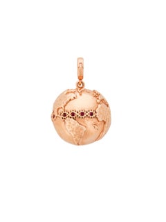 Earth Pendant 9 Karat Gold with Rubies