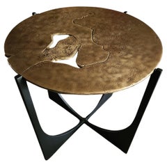 Table d'appoint Earth Prints 11 - Laiton et Steele - Ø 45 cm x H 45 cm