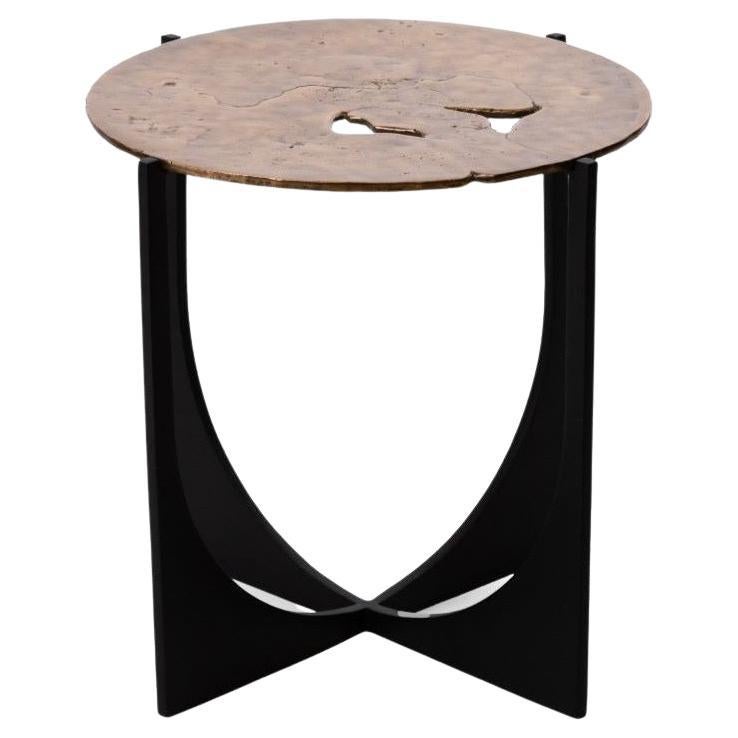 Table d'appoint Earth Prints 11 - Laiton et Steele - Ø 45 cm x H 45 cm