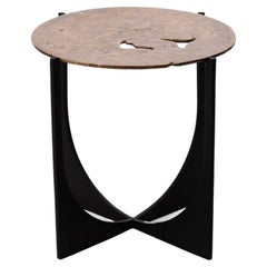 Earth Prints 11 Side Table – Cast Brass and Steel – Ø 45 cm x H 45 cm