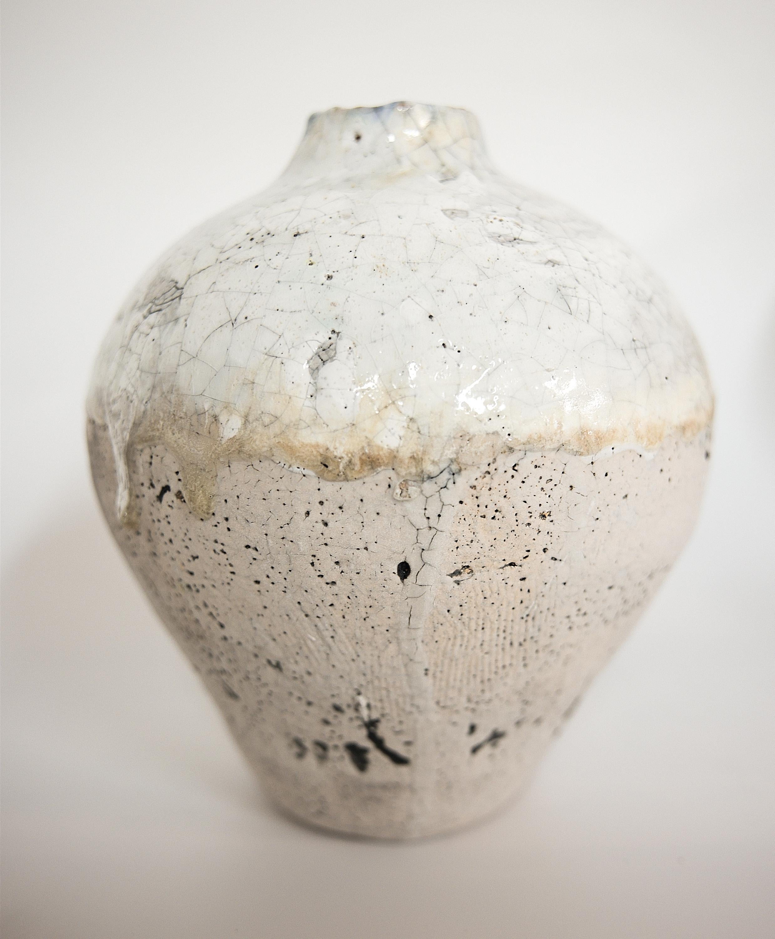 Earth  Series Crackle Ginger Jars Vase II In New Condition In Van Nuys, CA