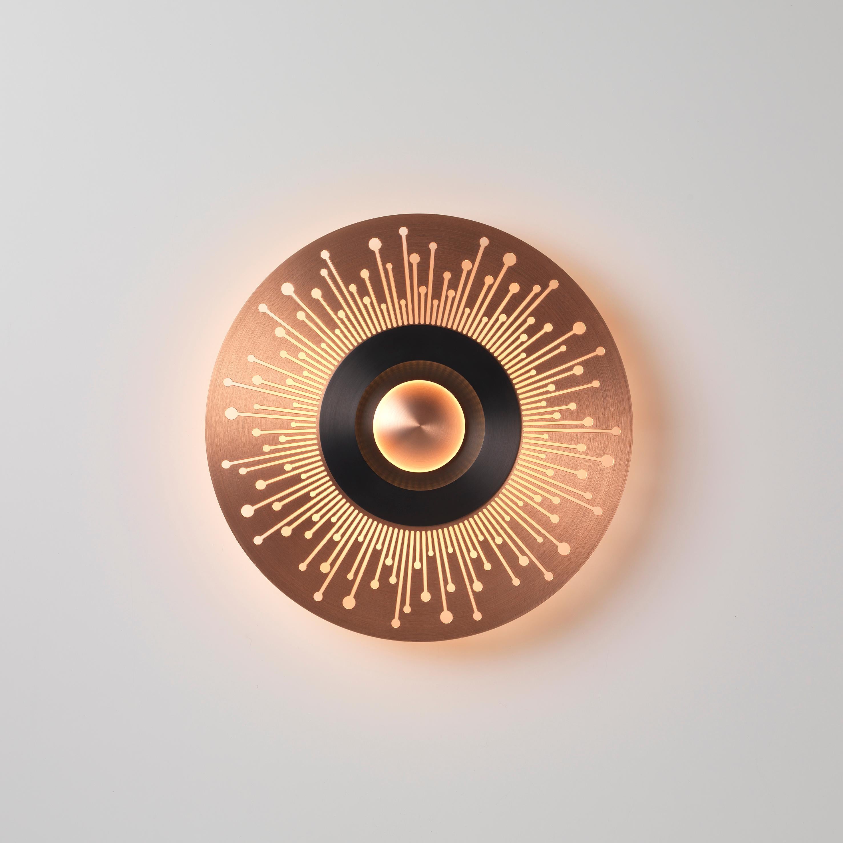 Earth Sun 330 wall light by Emilie Cathelineau
Dimensions: D33 X H5 cm
Materials: Solid brass,Polycarbonate diffuser.
Others finishes and dimensions are available.

All our lamps can be wired according to each country. If sold to the USA it
