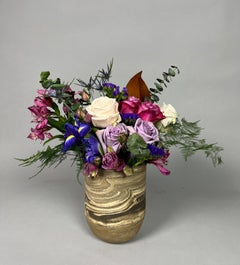 Earth-Ton-Keramikvase, große geschliffene Jupiter-Vase von Lauren Klenow, Ton