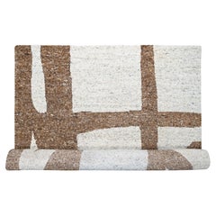 Colori della terra Design minimalista Tappeto oversize in morbida lana non colorata annodata a mano