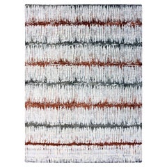Earth Tone Colors Modern Cardiac Design Silk-Wool Hand Knotted Rug 10'2" x 14'