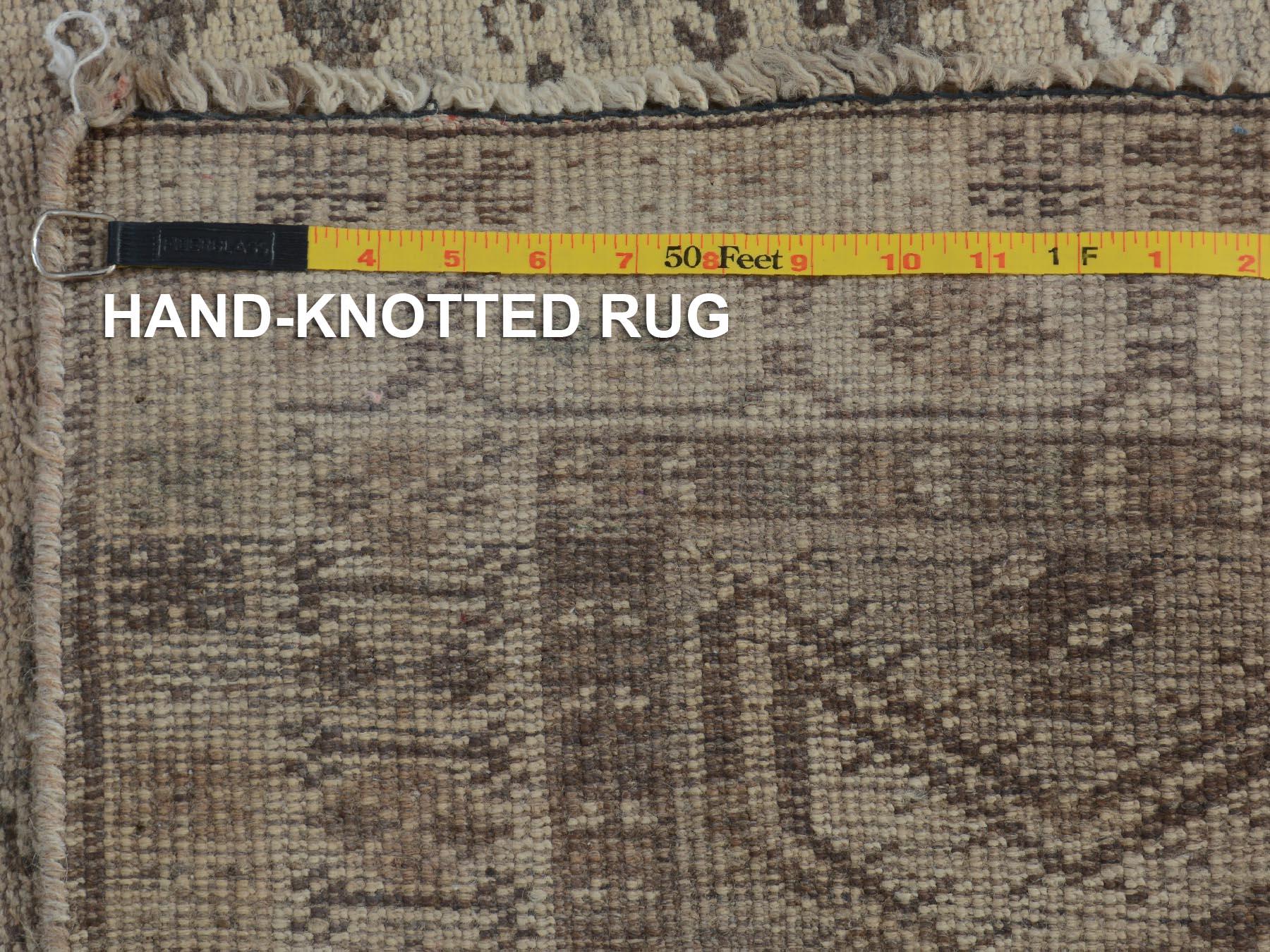Mid-20th Century Earth Tone Colors Old and Worn Down Persian Qashqai Pure Wool Hand Knotted Rug